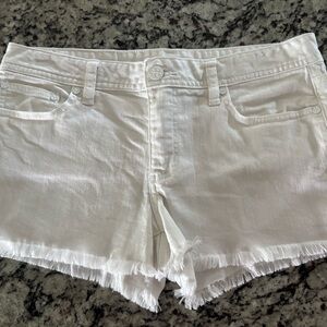Tory Burch White Frayed Hem Shorts